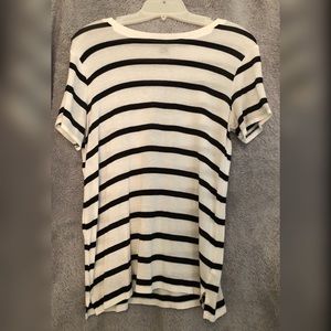 Black and white stripe top.